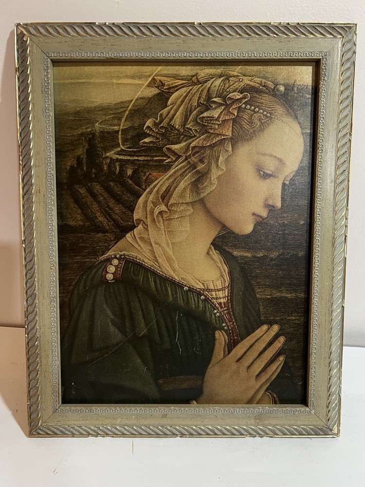 VINTAGE PRINT LADY PORTRAIT PAINTING FRAMED