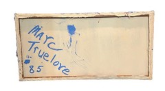 Vintage Abstract Expressionist Painting Canvas MCM Art By Marc Truelove 1985