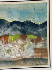 RONALD A CHEE NAVAJO/DINEH ARTIST MIXED MEDIA 1/1 „TAOS RUN“ FRAMED 32″ X 40″