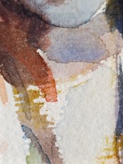 Original Painting Male Nude Torso Abstract Watercolor Rainbow figurati Art LGBT
