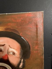 Original Portraits of Emmett Kelly by Herb Kallmann 1980 Oil Unframed Vintage