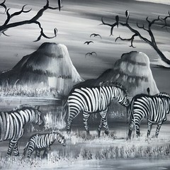 AUTHENTIC African Zebra Painting (NOT a Print) Original African Art UNFRAMED