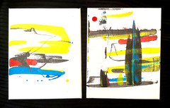 MID CENTURY MODERN SURF SUNSET PAINTINGS