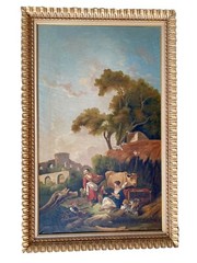 Oil Painting on Canvas „South at the Village“ by Francois Boucher