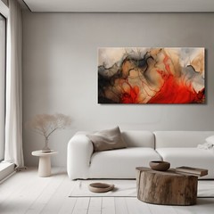 Abstract Modern Painting Canvas Wall Art Extra Large, Signed,Framed US ELOISExxx