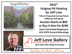 Jeff Love Art 9X12″ Original Oil Painting Mountain Pines Tranquil Reflections