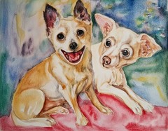 Chihuahuas Dog portrait,pet lover best gift, Original Watercolor painting 10×8″