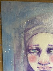 Purple And Blue Jester Fantasy Painting On 11×14 Canvas Board