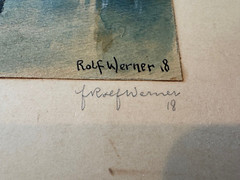 Antique 1918 Rolf Werner Signed Watercolor Painting Old Town Square Prague