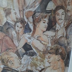 Handcrafted Ballroom Scene Le Roi Malgré Lui’ by Jeromi Cohen Gilded Frame Wall