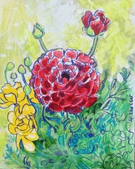 Garden Original Acrylic Painting On 8×10 Canvas Signed By Artist Tiffany Chesser