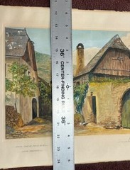 Original Watercolor “An Der Mosel” by Listed Artist H. Schafer 1945 POW