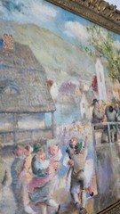 Oil painting „Erhard Amadeus Dier“ (1893-1969) Vienna peasant dance 95x75cm 1930-40s
