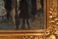 Antal Berkes (1874-1938): 1890s Street Scene Painting