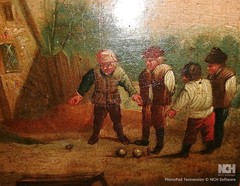 Niederl. Oilg. Farm game behind the house around 16/17th century.?
