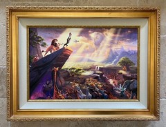 THOMAS KINKADE – THE LION KING S/N 18″ X 27″ HAND EMBELLISHED GICLEE CANVAS