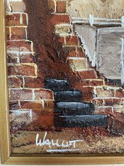 Wallcut Signed Framed Adobe Hut Realism Oil Painting Mexican Architecture COA