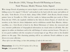 Yvette Bossière (1926) Vintage French Oil Painting Portrait Woman Model Signed