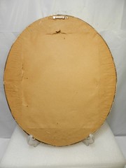 Vintage Mildred Colvin Yellow Rose Floral Painting on Canvas Oval Frame (O33S)