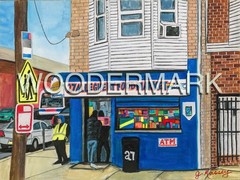 Original Philly Art Painting Gouache on Artboard 9×12 inches Philly Corner Store