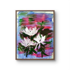 Roses Abstract Pop Art Canvas Painting Modern Design 9×12 Paper