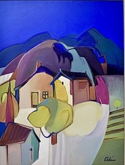 AWESOME VERY LARGE ORIGINAL ACRYLIC ON CANVAS FRAMED ALI GOLKAR SIGNED PAINTING