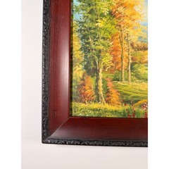 Framed Landscape Oil Painting Autumn Trees River Scenic Art Home Decor