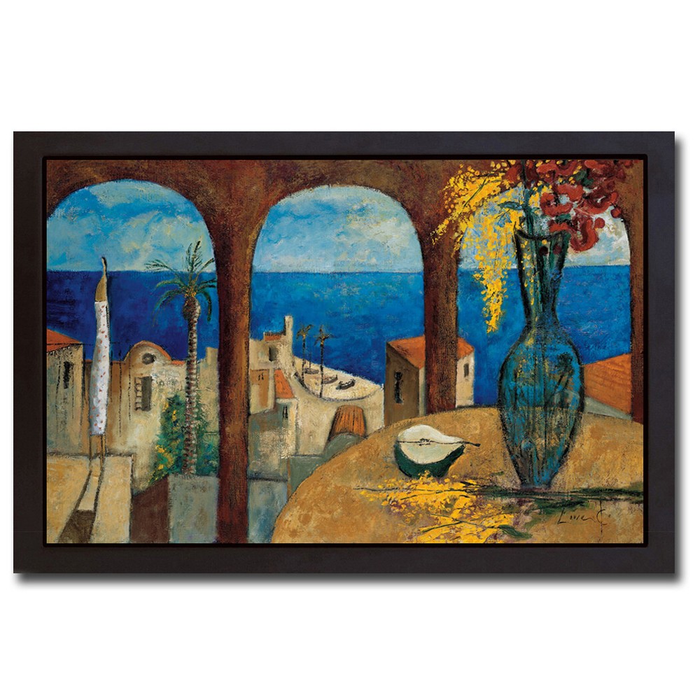 Black Floater-Frame Tarde de Febrero by Lourenco Canvas Giclee Art 18 in x 26 in