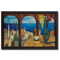 Black Floater-Frame Tarde de Febrero by Lourenco Canvas Giclee Art 26 in x 38 in