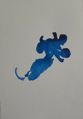Blue Cow, Animal, Drawing, Watercolours