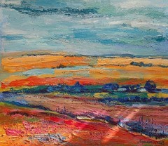 Golden Earth Wave 2025 13.8 × 11.8 in (35 × 30 cm) Mixed media on canvas mounted