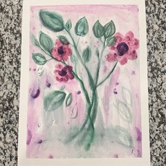Original Watercolor Painting 9×12 „Dancing Vines“ Floral Abstract Art Signed