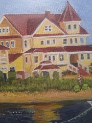 Original Contemporary 10×10 Acrylic Painting Vacation Hideaway Earth Tones…
