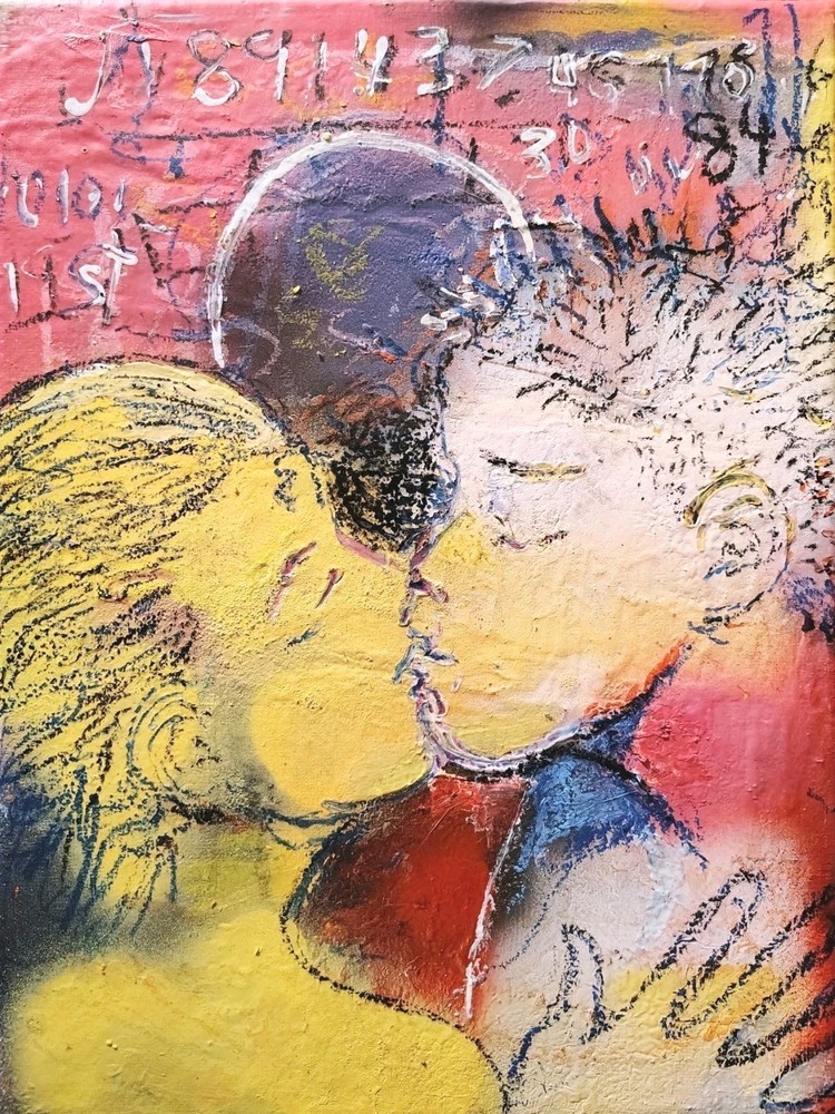 12 inch x 9 inch x 5/8 of an inch – Romantic Painting by A. Avila