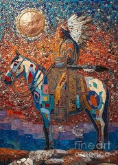 new handmade Painting on 24″*16″ canvas Native American 708 by Wendy