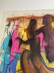 ANTIQUE DRAWING ABSTRACT MID CENTURY MODERN LISTED AMERICAN WALTER E COHEN JR