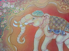 THAI ELEPHANT Acrylic Painting on SATIN 15.5 X 11.5 inch symbol of success