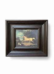A Palomino & A Spaniel Landscape by Charles Towne Mini Giclée Varnish Print