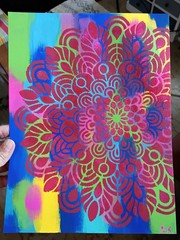 Colorful Bold Mandala 9×12 Thick Paper Original Art Abstract Expressionism