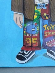 Original Hand Painted Pixar Inspired Canvas Art 24×18 Up Toy Story Nemo
