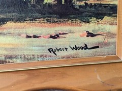 Robert Wood „Desert Vista“ Reprint Wooden Framed 51-1/2″ x 27-1/4″