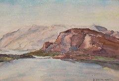 Gerhard Schulte-Dahling Norway Fjord Expressionism Signed Watercolor