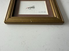 Mini M.H. Jacobs Of Maine Original Signed Fly Fishing Adams Dry Fly Painting Art