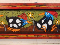John Sperry Outsider Southern Primitive Folk Art Guinea Hens Birds Painting
