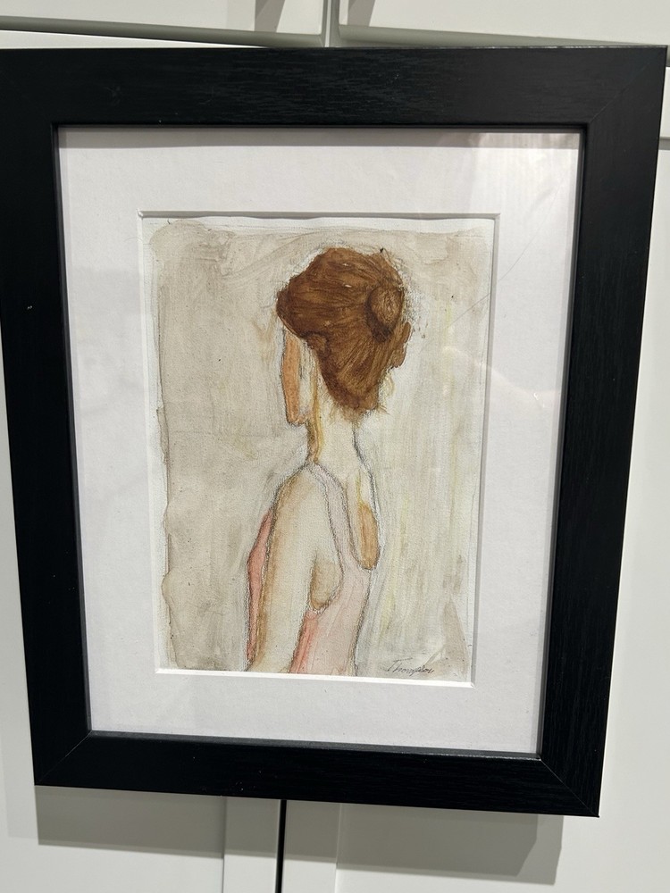 Water Color Woman Painting Original By Robert Thompson Framed