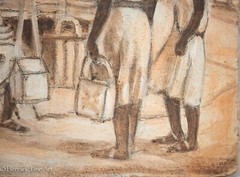 Beautiful Eleanor J Mathews Oil Painting Tropical Island Street Vendor FINE 4
