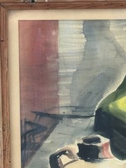 Freda Morehouse, Texan (1918-2006) „White Jug“ Watercolor 1957