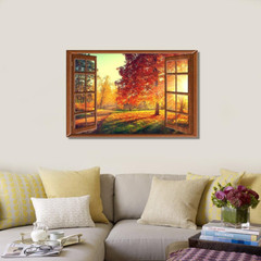 Autumn View Canvas Print – Framed Fall Forest Wall Art, 24×36 Inches