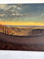 Original Oil Painting Sunset Art Sky Clouds Landscape Colorado Mountains Mikah