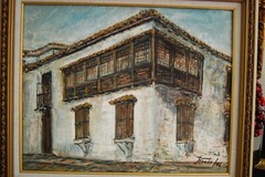 FRAMED SIGNED ORIGINAL OIL COLONIAL BUILDING OLD HAVANA, CUBA ARTIST HECTO VIDAL